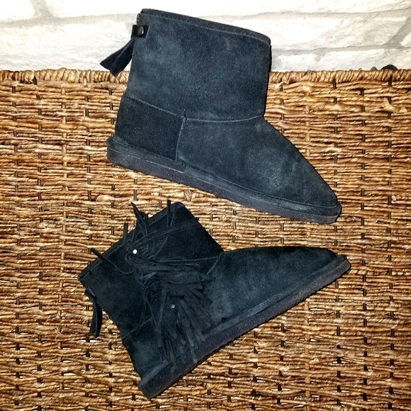 Bjorndal - Josie - BLACK Soft Suede - Leather Winter Boots W/ Faux Fur (Women 6) - Picture 1 of 9